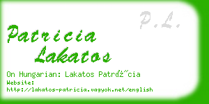 patricia lakatos business card